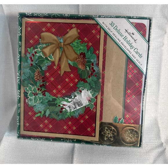 Hallmark Holiday Cards complete set 35 self sealing envelopes w/seals -UNOPENED - Picture 1 of 5